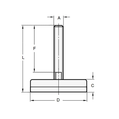 1124950 | MLM-200M-150-S4RP-I (PK-4) --- Levelling Studded Mounts - M20 - 20x2.5mm - 80x32 mm Industrial - Stainless Steel 304 Similar to A2, 18-8 HRB80 Mount