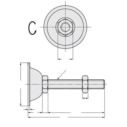 1093946 | MLM-100M-100-Z-ECO --- Mount - M10x1.5 x 38 mm x 19.5 mm