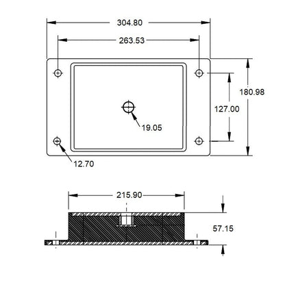 1223836 | MR4-4536 --- Mounts - 4535.9 Kg x 263.53 mm x 180.98 mm