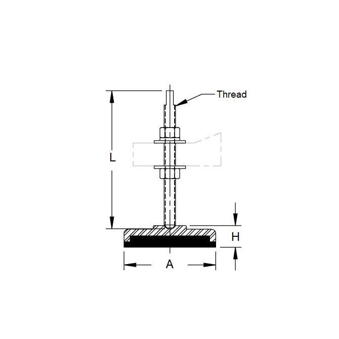 1225529 | MVI-0907-PP-A (Each) --- 907.2 Kg - 635 Kg - 3/4-16 UNF - 19.05mm - - Steel Mount