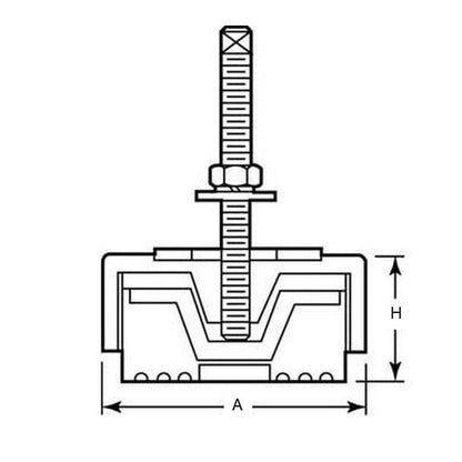 1223068 | MVI-2041-PC --- Vibration Isolation Pads Mounts - 2041 Kg x 1360 Kg x 139.7