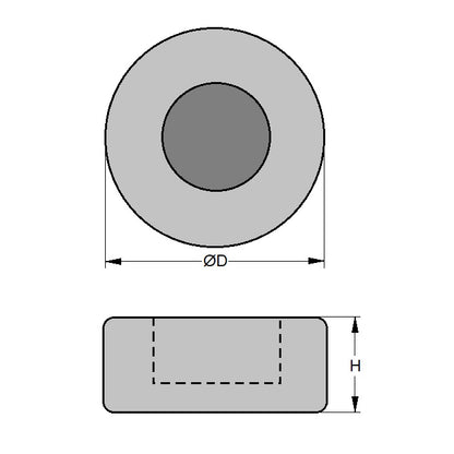 1193331 | MLP-0114-VR (Each) --- Levelling Vibration Pads Mounts - 113.8 mm Steel Plate - - - Rubber Mount