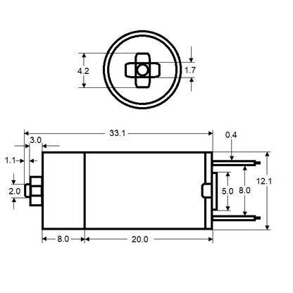 1037543 | 12GM-1-96 (Each) --- DC Gearmotors - DC 1.5 V 31.25 RPM - 96:1 12.1mm Diameter