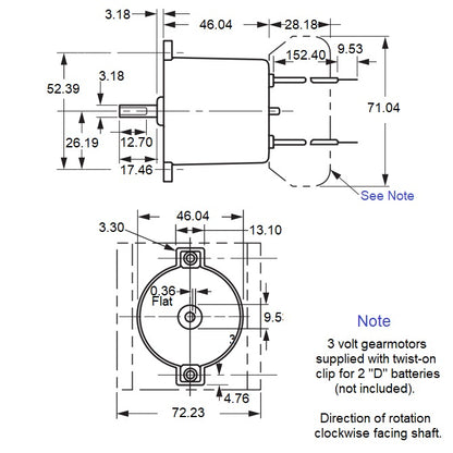 1002150 | GMLV06V-000H --- DC Gearmotors - 0.5 RPM x  4300:1 x 1584 g.cm