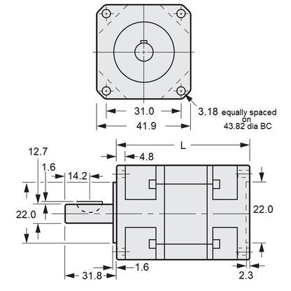 1187108 | GHIP17-100-05.00X43.8L --- Inline Gearheads - 100 to 1 x 5 mm Double Stage / 12.70