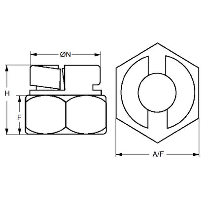 1079159 | NT080M-AE-S4 (Each) --- Aerotight Nuts - M8 - 8x1.25mm - 1.250 mm / 20.32 TPI 10 mm - Stainless Steel 303/304 Similar to A2, 18-8 HRB80 Nut