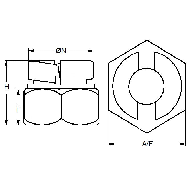 1089257 | NT100M-AE-CZ (PK-10) --- Aerotight Nuts - M10 - 10x1.5mm - 1.500 mm / 16.93 TPI 12.03 mm - Zinc Plated Steel Nut