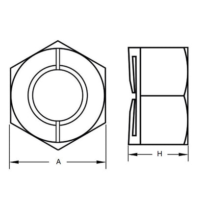 1053097 | NT040M-BX-S4 (14 Pcs) --- Hexagonal Nuts - M4x0.7 x 3.2 mm x 7 mm