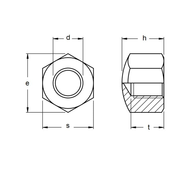 1065536 | NT050M-CP-S4 (10 Pcs) --- Nuts - M5x0.8 304 Stainless 8 (min 6.64)