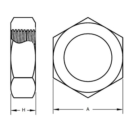 Écrou Hexagonal 00-90 UNF - Échelle Laiton - MBA (Pack de 1)