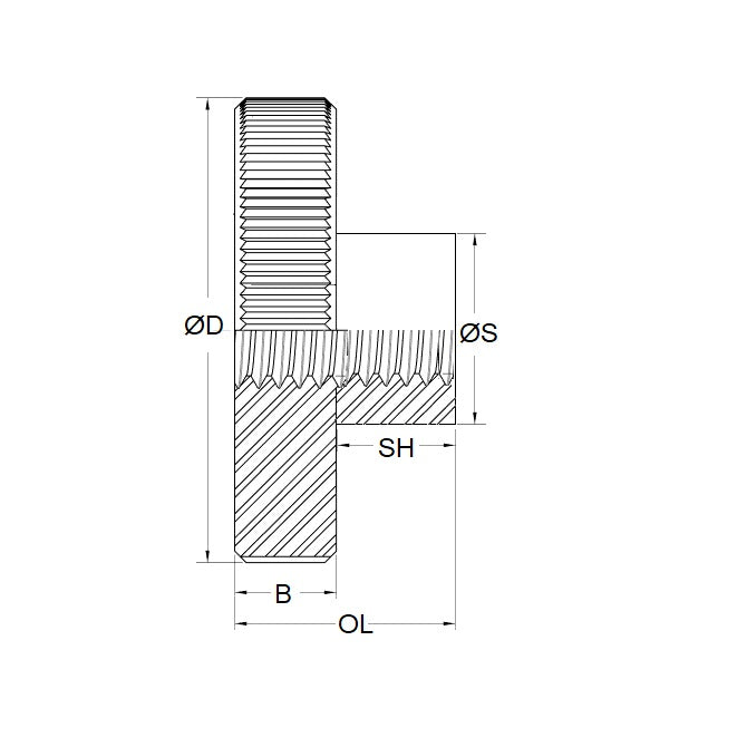 Écrou à pouce 4-40 UNC x 12,7 x 9,5 mm en acier inoxydable de qualité 303 - MBA (paquet de 1)