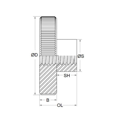 Écrou à pouce 4-40 UNC x 12,7 x 9,5 mm en acier inoxydable de qualité 303 - MBA (paquet de 1)