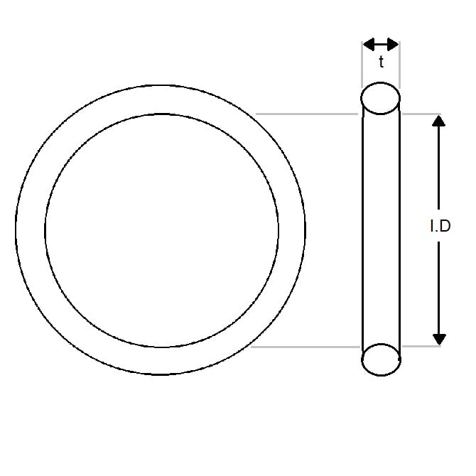 O-Ring 72,69 x 2,62 mm - Fluoroelastomero per alte temperature - Marrone - Duro 75 - BS150 - MBA (confezione da 50)