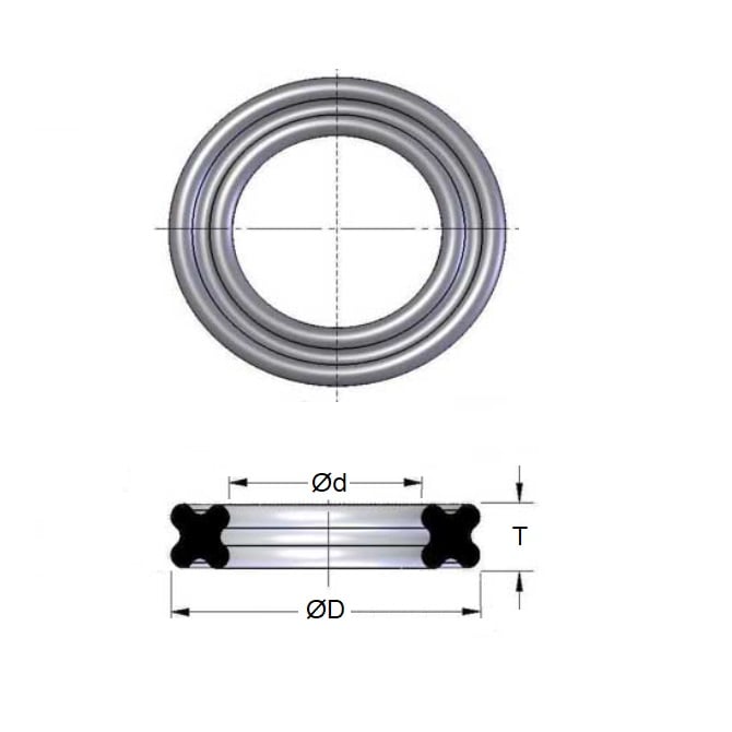 Joint torique 20,64 x 3,18 mm - Caoutchouc Nitrile NBR Quad - Noir - Duro 70 - MBA (Pack de 100)