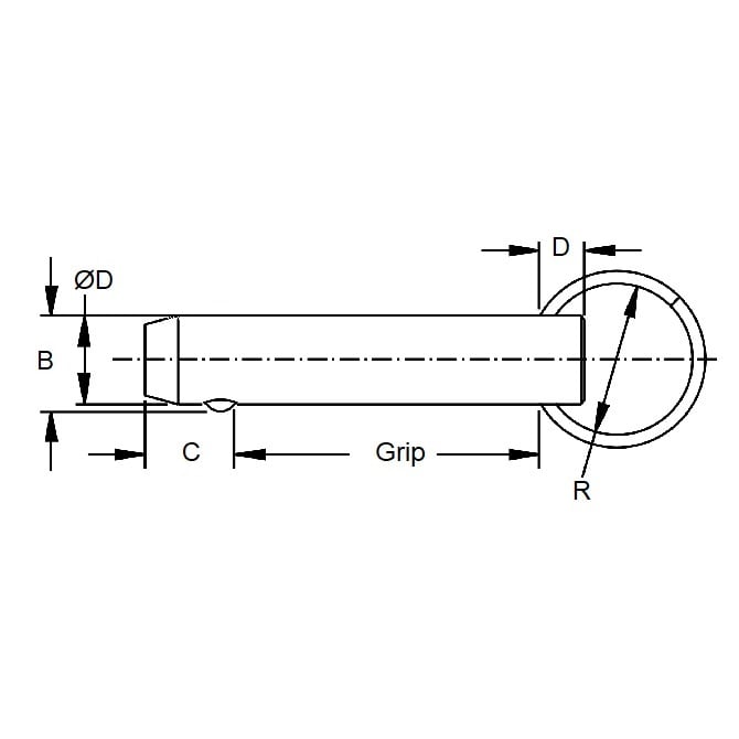 Goupille de verrouillage à bille 12,7 x 12,70 mm en acier inoxydable de qualité 316 – Style porte-clés – MBA (lot de 1)