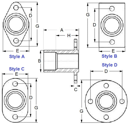 1089557 | BLP-095-B-REC-S3 --- Ball Lock Flanged Receptacles Pins - 9.53 mm x  B x 23.19 mm