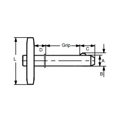 1113502 | BLP-159-1016-TSH-C --- Ball Lock Pins - 15.88 mm x 101.6 mm Carbon Steel