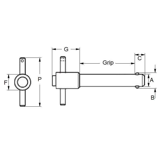 Goupille de verrouillage à bille 12,7 x 76,20 mm en acier inoxydable 17-4PH – Poignée en T robuste – MBA (lot de 1)