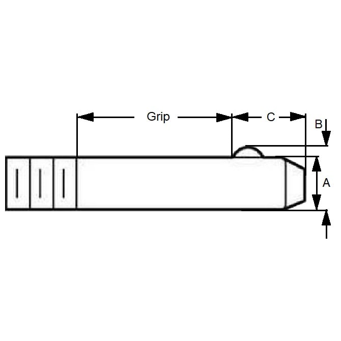 Goupille de verrouillage à bille 6,35 x 12,70 mm en acier inoxydable de qualité 303 – extrémité filetée – MBA (lot de 1)