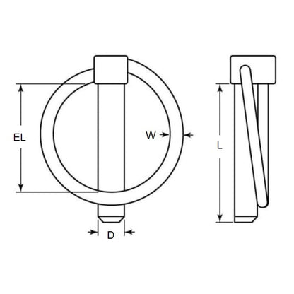 Clik Pin 11,11 x 38,1 x 3,5 mm - Acciaio al carbonio trattato termicamente - MBA (confezione da 1)