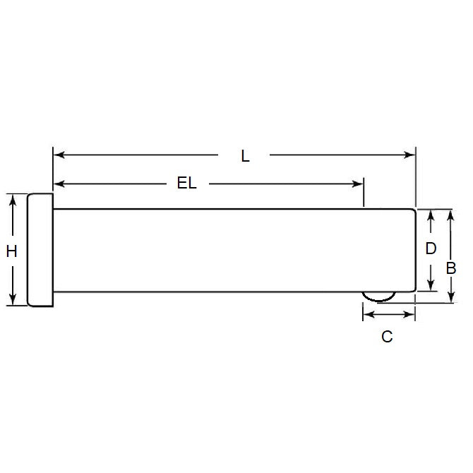 Perno con cerniera 6,35 x 31,75 x 38,1 mm - Autobloccante in acciaio a basso tenore di carbonio zincato - MBA (confezione da 1)