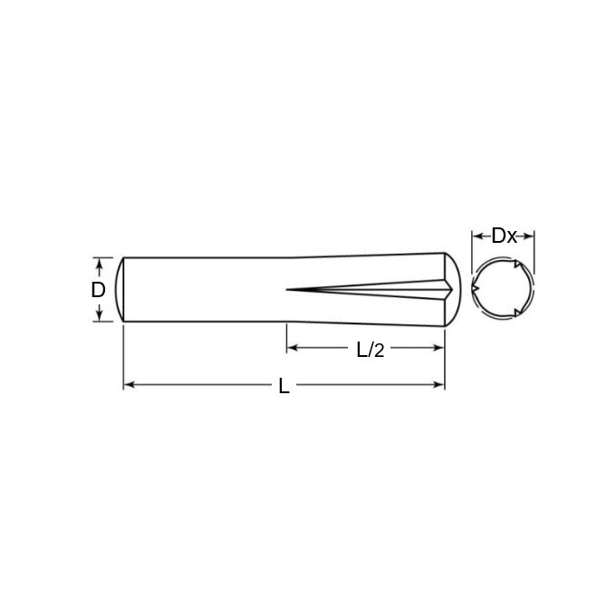 1041599 | GP2-0236-2223-Z (PK-100) --- Groove Pins - 2.388x22.23 - - - Zinc Plated Steel Pin