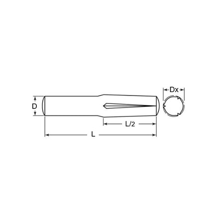 1041716 | GP4-0200-2600-BO (500 Pcs) --- Groove Pins - 2 mm x 26 mm x 2.15 mm