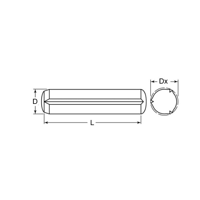 1047743 | GP3-0300-2600-BO (250 Pcs) --- Groove Pins - 3 mm x 26 mm x 3.2 mm