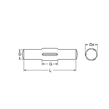 1072707 | GPE-0635-3810-Z (Each) --- Groove Pins - 6.35x38.1 - - - Carbon Steel - Low Carbon Zinc Plated Pin