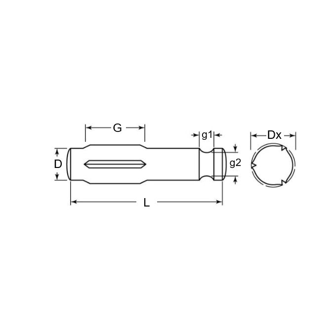 1083201 | GPG-0800-2500-BO (50 Pcs) --- Pin - 8 mm x 25 mm x 8.3 mm