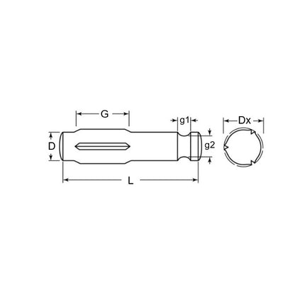 1083201 | GPG-0800-2500-BO (50 Pcs) --- Pin - 8 mm x 25 mm x 8.3 mm