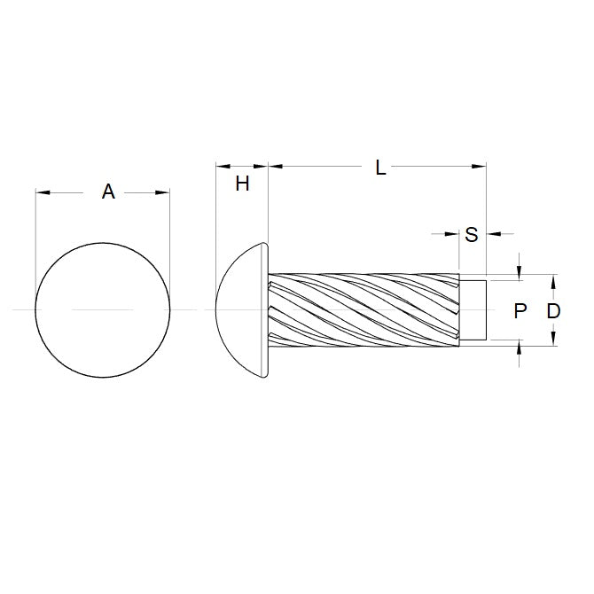 Perno di azionamento del martello 1,52 x 9,5 mm - Acciaio inossidabile - MBA (confezione da 20)