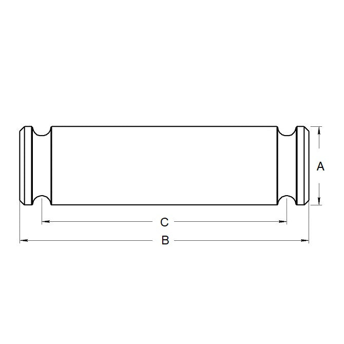 Perno cilindro idraulico 31,75 x 98,425 x 82,55 mm - Acciaio C1144 - MBA (confezione da 6)