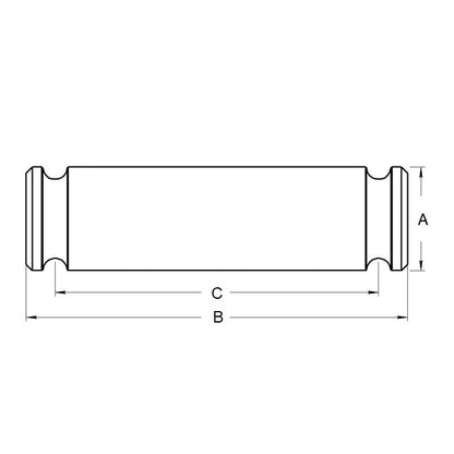 Perno cilindro idraulico 31,75 x 98,425 x 82,55 mm - Acciaio C1144 - MBA (confezione da 6)