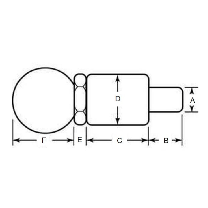 Goupille de traction 6,35 x 14,288 x 38,1 mm - Acier - Poignée ronde - Verrouillage - MBA (Pack de 1)