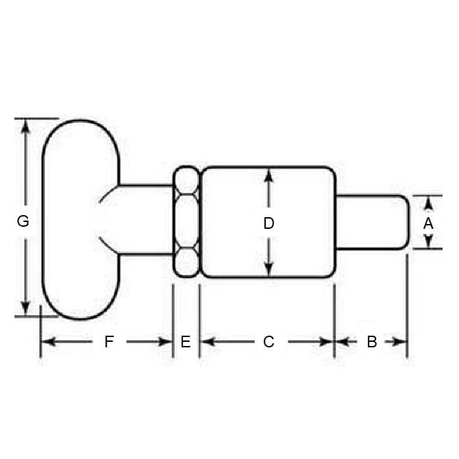 Goupille de traction 15,875 x 14,288 x 57,15 mm - Aluminium et acier - Poignée en T - Non verrouillable - MBA (Pack de 1)