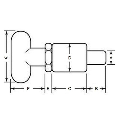 Perno di trazione 15.875 x 14.288 x 57.15 mm - Acciaio - Maniglia a T - Blocco - MBA (confezione da 1)