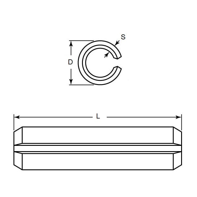 Spina elastica 1,5 x 8 mm - Grado inossidabile 304 - DIN1481/ISO8752 - Standard - MBA (confezione da 50)