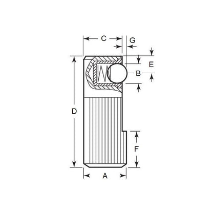 Goupille de poussée latérale 13,970 x 6,604 x 10,668 mm - Bille de poussée simple face en acier inoxydable - MBA (Pack de 1)