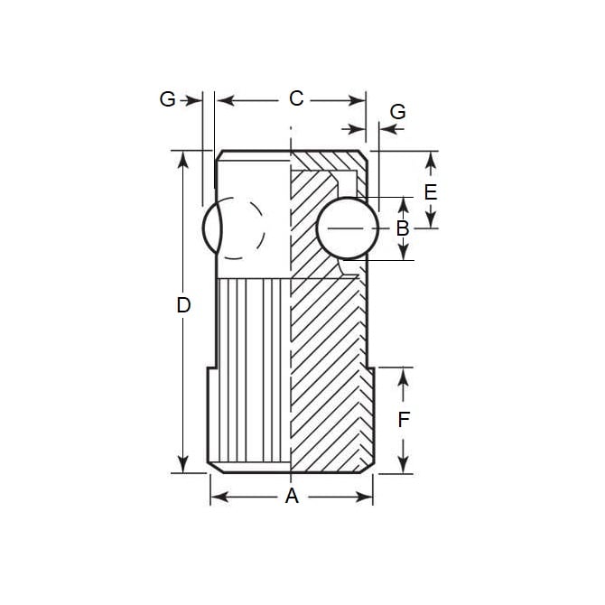 Goupille de poussée latérale 18,034 x 6,604 x 17,018 mm - Bille d'acier de poussée double face - MBA (Pack de 1)