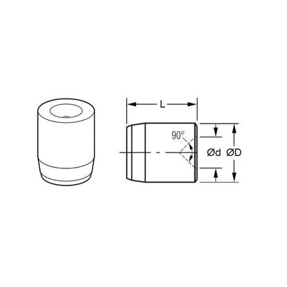 1046372 | VD-4RS (Each) --- Ball Buttons Plungers - 3.175x5.166x6.35 mm - Stainless Steel AISI 440C Recess