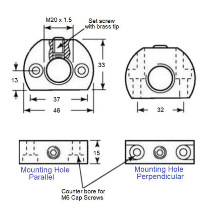 1037896 | WCP-40RS --- Plungers - Parallel Hole x 33 mm x 46 mm