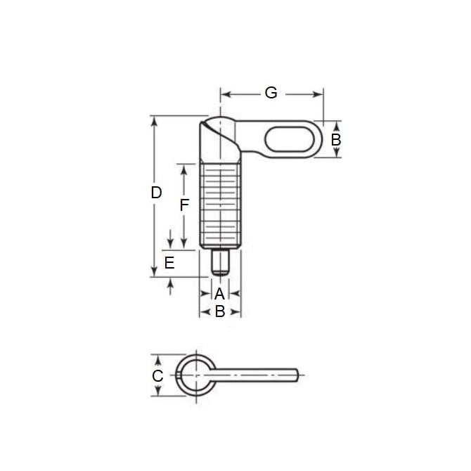 1105387 | PLIT-080-127F-16-G-C --- Indexing Plungers - 1/2-20 UNF (12.7mm) x 25 mm x 0.8 N