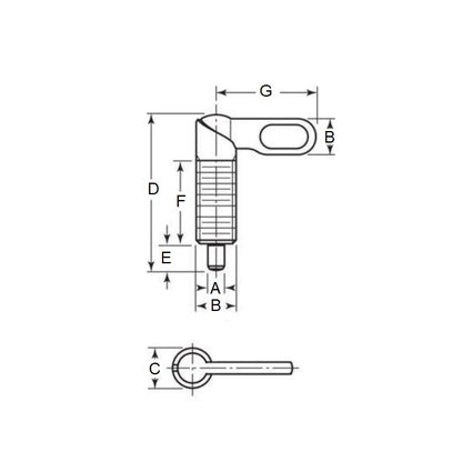 1105387 | PLIT-080-127F-16-G-C --- Indexing Plungers - 1/2-20 UNF (12.7mm) x 25 mm x 0.8 N