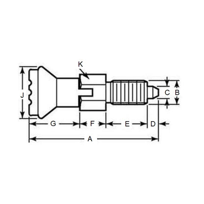 Stantuffo di indicizzazione 5/8-11 UNC x 26 mm - Bloccaggio con manopola e frenafiletti in acciaio - Indicizzazione - MBA (confezione da 1)