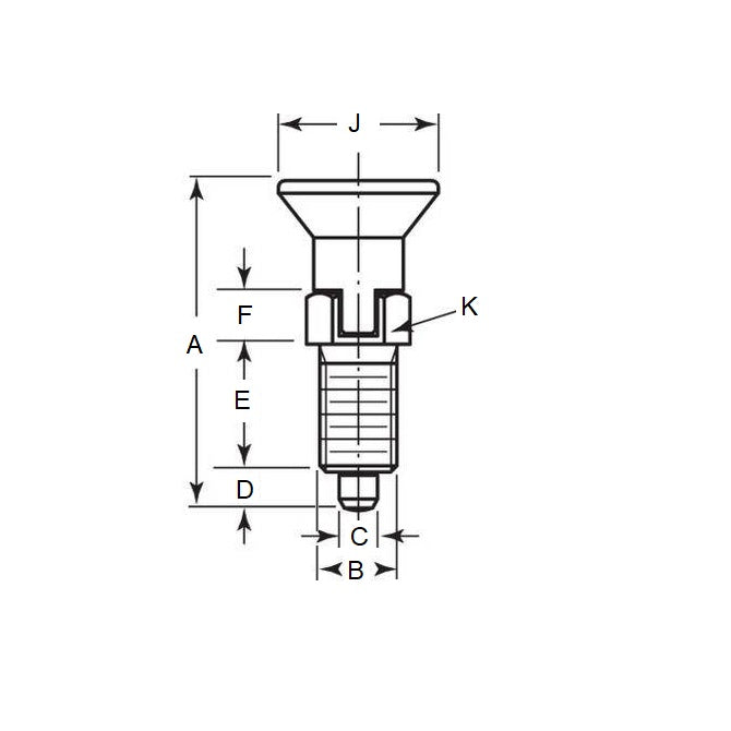 1103370 | PLIT-060-127C-25-LSH-C --- Indexing Plungers - 1/2-13 UNC (12.7mm) x 20.1 mm x 0.7 N