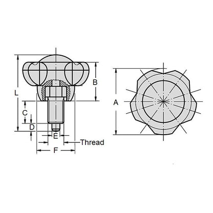 1111779 | PLIT-080-158C-63-LH --- Plungers - 5/8-11 UNC (15.875mm) x 22.1 mm x 63 mm