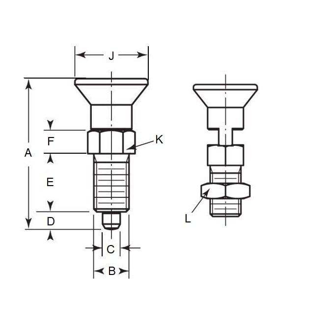 1069690 | PLIT-030-060-075-32-KPN-C --- Plungers - M6.0x0.75 (6.0mm) x 31.5 mm x 2 N