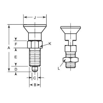 1069690 | PLIT-030-060-075-32-KPN-C --- Plungers - M6.0x0.75 (6.0mm) x 31.5 mm x 2 N