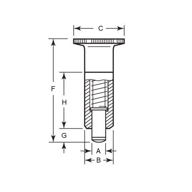 1118809 | PLI-P-080180-31-K-C (Each) --- Indexing Unthreaded Non Locking Plungers - 18x34 mm - 5.4 N With Knob - Steel Plunger
